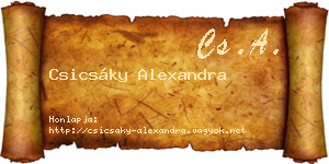 Csicsáky Alexandra névjegykártya