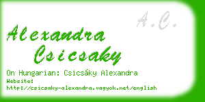 alexandra csicsaky business card